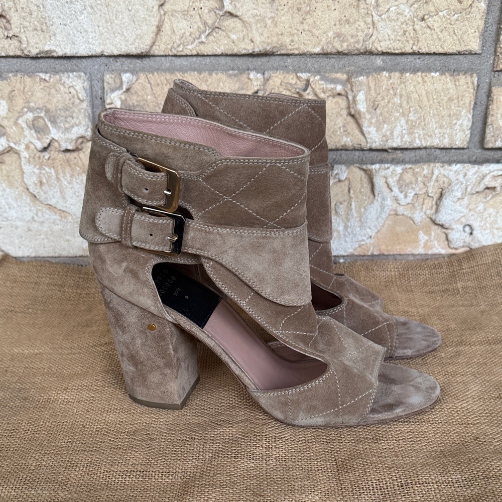 Laurence Dacade Suede Sandals Rush Cutout Heel Block Size 41 - Picture 5 of 12